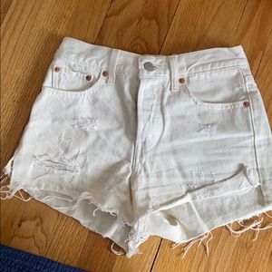 Levi's white cutoff shorts